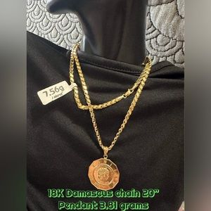 ❌SOLD❌❇️NEW REAL 18K DAMASCUS NECKLACE❇️